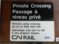 single sided private crossing sign