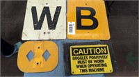 5 railroad indicator signs
