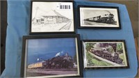 6 framed train prints & images