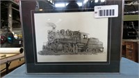 framed railroad print