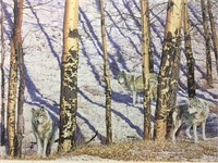 Eric Renk print, of wolves in the forest, no glass