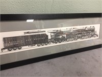James Young signed print of a locomotive and grand