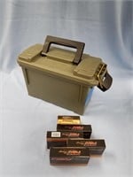 Plastic ammo tote with 5 20 round boxes of .223 We