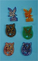 (6) Collectible Derby Pins, 1970's