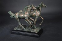 Statue of (2) Running Horses