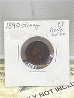 1890 Indian head penny one cent US coin