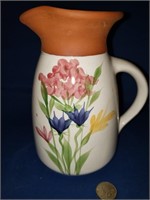 8 INCH PITCHER - HANDPAINTED POTTERY