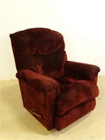 Maroon Upholstered Sofa Chair Recliner Seat