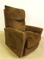 Brown / Gray Upholstered Sofa Chair Recliner Seat