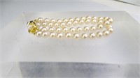 Faux Pearl Dual Strand Bracelet