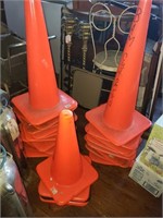17 LARGE CONES AND 5 SMALLER CONES