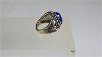 925 Sterling Silver Ring w/ Blue Stone, Size 6