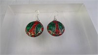Round, Christmas-Colored Earrings