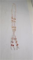 Large, Faux Crystal Beaded Necklace: 30" Length