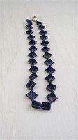 16" Dark Blue Square Stone Necklace
