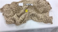 Crocheted oval table cloth