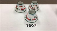 3 - Christmas ceramic candle toppers