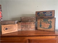 GROUP VINTAGE WOOD ADVERTISING CRATES CANADA DRY
