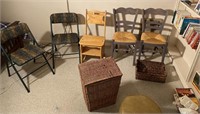 Chairs and Hamper