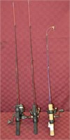 3pcs Ice Fishing Rods w/ Spinning Reels