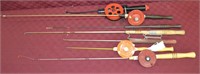 7pcs Various Ice Fishing Rods & 3 Reels