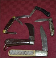 5pcs Various USA Made Pocket Knives