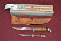 Case XX USA 2 Piece Leather Hunting Set New