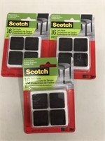 3 New Packs Scotch Felt Pads 16/Pack