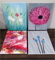 115 - SET OF 4 VIBRANT CANVAS ART (5)