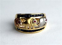 14K GOLD ELEPHANT MOTIF RING