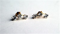 14K GOLD & CUBIC ZIRCONIA EARRINGS