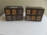 PAIR WOOD APOTHECARY STYLE BOXES
