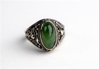 RUSSIAN SILVER & NEPHRITE RING