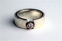 WIDE SILVER RING