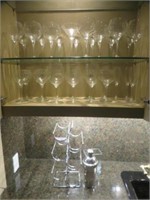 SELECTION OF CLEAR WINE, BAR GLASSES, WINE