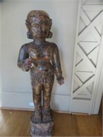 CARVED EGYPTIAN STYLE FIGURAL STATUE