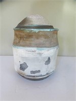 POTTERY COVERED JAR - SIGNED / DATED