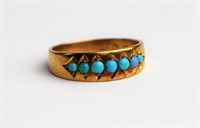 VICTORIAN 18K GOLD RING WITH TURQUOISE