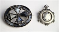 19TH CENTURY BROOCH AND SILVER PENDANT