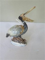 JEWELED AND ENAMELED PELICAN TRINKET BOX BY JERE