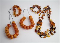 LOT OF AMBER NECKLACES AND BRACELETS