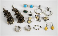 LOT OF MOSTLY SILVER EARRINGS