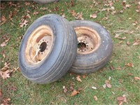 Pair, 11L-15 8 Ply Ribbed Implement Tires on Rims