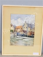 framed water color by IMC,  Seaside,  18" x 23"