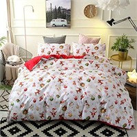 Holiday Time Duvet Cover Set Snowman Theme