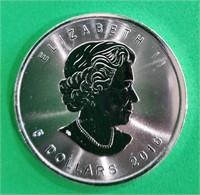 2016 - $5 DOLLAR CANADA 1oz FINE SILVER COIN