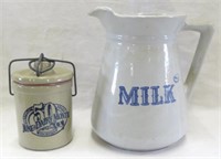 Milk Pitcher & Dairy Month 50th Anniv Cheese Crock
