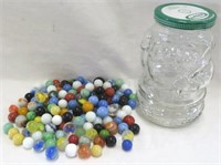 Glass Santa Claus & Sleigh Jar including Marbles
