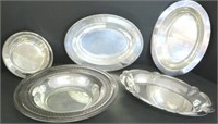 Bowls and Trays-Silver plate-4 items