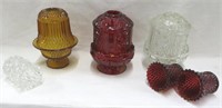 Glass Fairy Lamps 3 + 3 additional votive holders